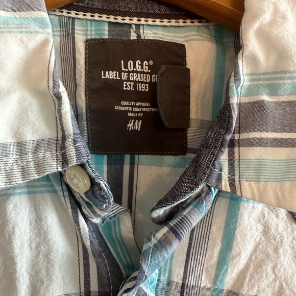 H&M L.O.G.G. Plaid Button Down Short Sleeve - Picture 3 of 3